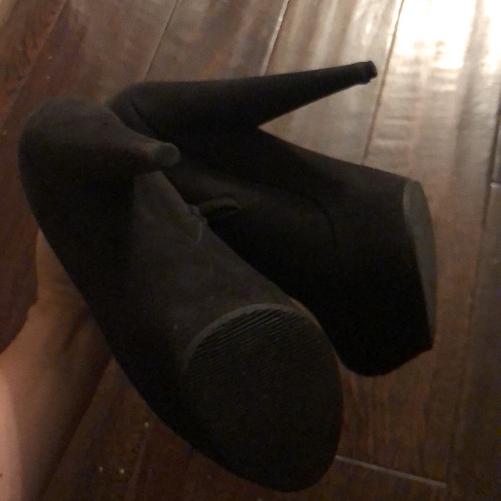 ❤️ Yves Saint Laurent Black Suede Platform Booties ❤️ F4 - Picture 15 of 15